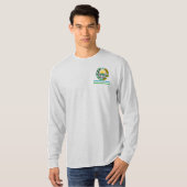 ウズベキスタン国旗とコート・オブ・アームズ Tシャツ (正面フル)