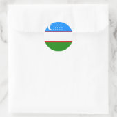 ウズベキスタン国旗のシール ラウンドシール (バッグ)