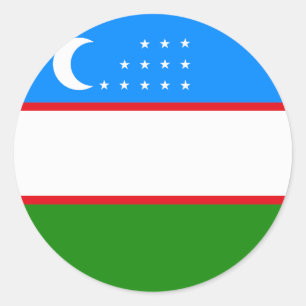 ウズベキスタン国旗のシール ラウンドシール
