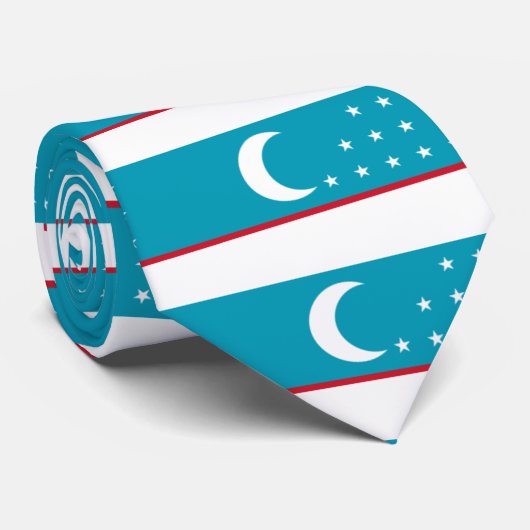 ウズベキスタン国旗のネクタイ ネクタイ (ロール)