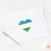 ウズベキスタン国旗の愛国心 ハートシール (封筒)