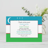 ウズベキスタン国旗, ウズベキスタンの国旗 結婚式 招待状 (スタンド正面)