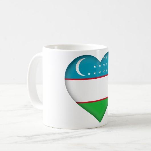 ウズベキスタン国旗 コーヒーマグカップ (正面左)