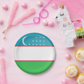 ウズベキスタン国旗 ペーパープレート (パーティー)