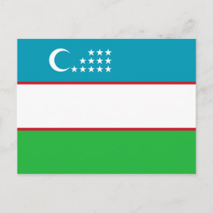 ウズベキスタン国旗 ポストカード