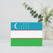 ウズベキスタン国旗 ポストカード (スタンド正面)