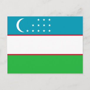 ウズベキスタン国旗 ポストカード