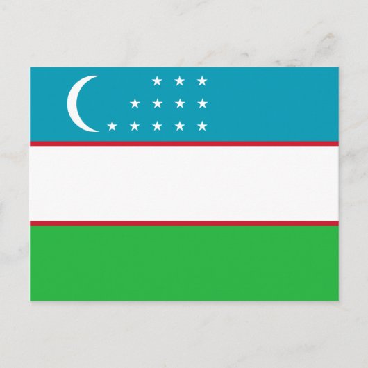 ウズベキスタン国旗 ポストカード (正面)