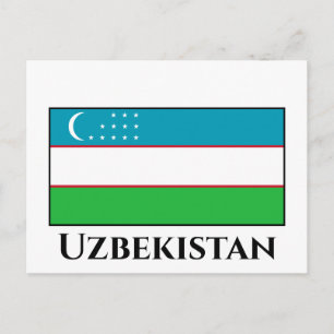 ウズベキスタン国旗 ポストカード