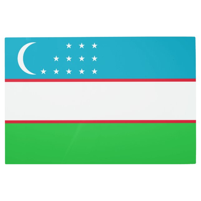 ウズベキスタン国旗 メタルプリント (正面)