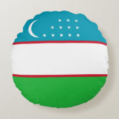 ウズベキスタン国旗 ラウンドクッション (正面)