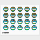 ウズベキスタン国旗 ラウンドシール (シート)