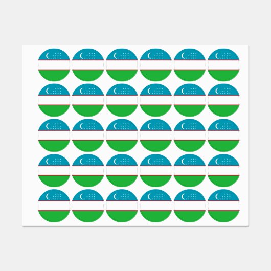 ウズベキスタン国旗 ラベル (シート)