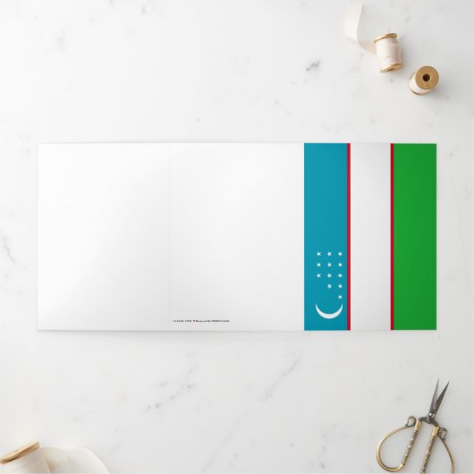 ウズベキスタン国旗 三つ折りカード (外部)