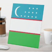 ウズベキスタン国旗 台座サイン (インサイチュ)