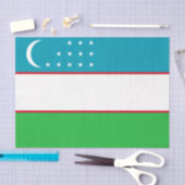 ウズベキスタン国旗 薄葉紙 (クラフト)