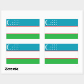 ウズベキスタン国旗 長方形シール (シート)