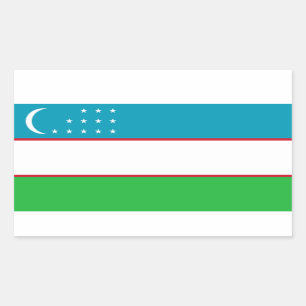 ウズベキスタン国旗 長方形シール