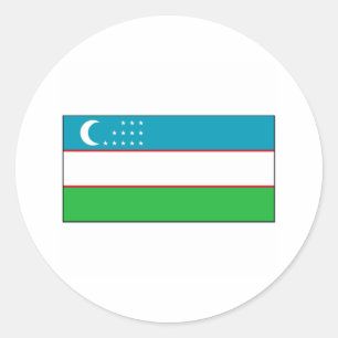 ウズベキスタン国際的国旗 ラウンドシール