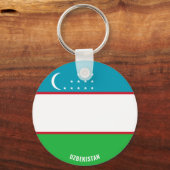 ウズベキスタン魅力的国旗 キーホルダー (正面)