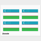 ウズベキスタン/ウズベキスタン/ウズベキスタン国旗 長方形シール (シート)