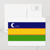 ウズベキスタン・カラカルパック国旗 ポストカード (正面/裏面)