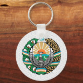 ウズベキスタン・コートオブアームズ詳細 キーホルダー (正面)