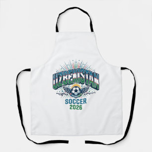 ウズベキスタン サッカー 2026 サッカー 太字の国 タイポグラフィ エプロン