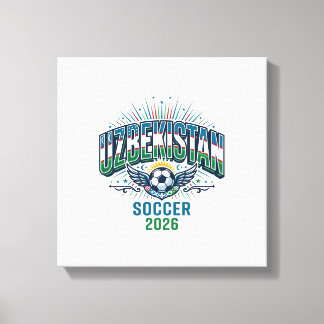 ウズベキスタン サッカー 2026 サッカー 太字の国 タイポグラフィ キャンバスプリント
