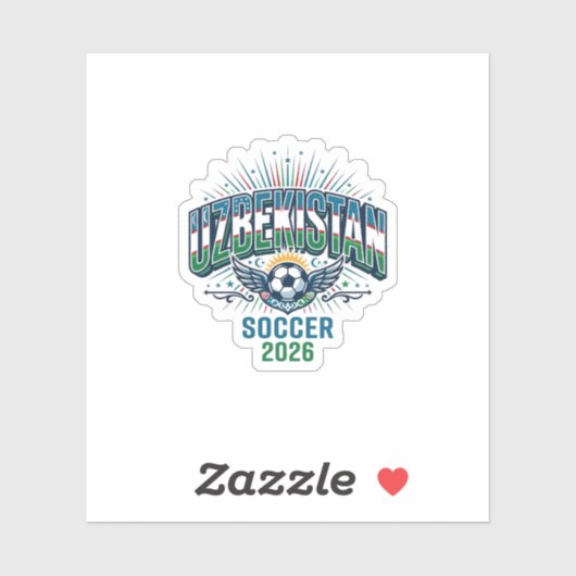 ウズベキスタン サッカー 2026 サッカー 太字の国 タイポグラフィ シール (シート)