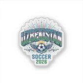 ウズベキスタン サッカー 2026 サッカー 太字の国 タイポグラフィ シール (正面)