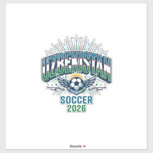 ウズベキスタン サッカー 2026 サッカー 太字 国 タイポグラフィ シール