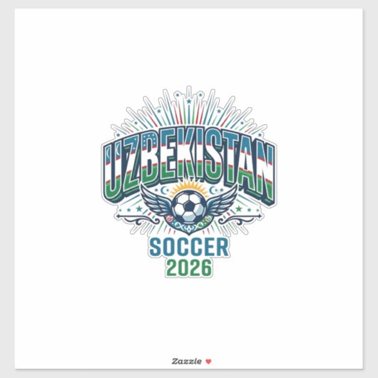 ウズベキスタン サッカー 2026 サッカー 太字 国 タイポグラフィ シール (シート)