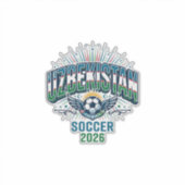 ウズベキスタン サッカー 2026 サッカー 太字 国 タイポグラフィ シール (正面)
