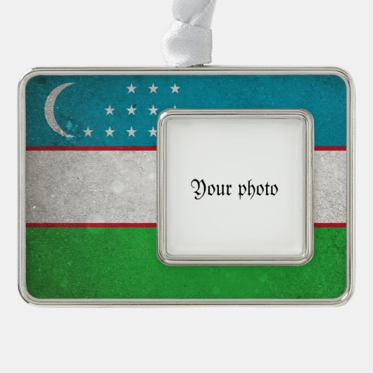 ウズベキスタン シルバープレートフレームオーナメント (正面)