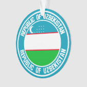 ウズベキスタン・ラウンド・エンブレム オーナメント (正面)