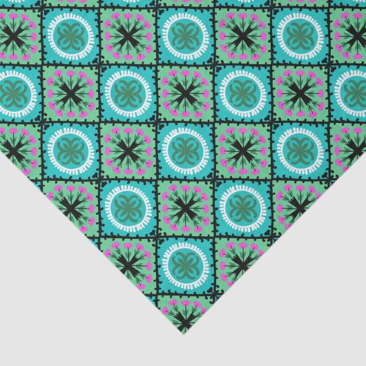 ウズベク族およびカザフスタン人のモチーフのSuzaniパターン 薄葉紙 (詳細)