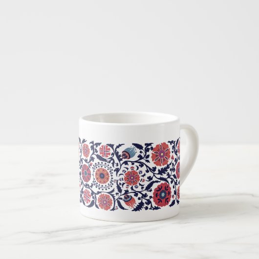 ウズベク系植物のスザニ伝統的文様 エスプレッソカップ (正面右)