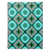 ウズベク語とカザフ語のモチフ語を含むスザニ文様 ノートブック (正面)