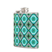 ウズベク語とカザフ語のモチフ語を含むスザニ文様 フラスク (左)