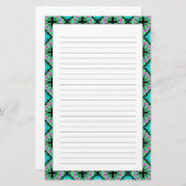 ウズベク語とカザフ語のモチーフを持つスザニの文様 便箋 (正面/裏面)