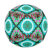 ウズベク語とカザフ語のモチーフを持つスザニの文様 野球ボール (正面)