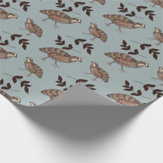 ウズラおよび小枝のギフト用包装紙 ラッピングペーパー (角)