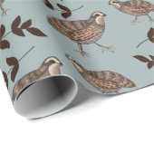 ウズラおよび小枝のギフト用包装紙 ラッピングペーパー (ロールコーナー)