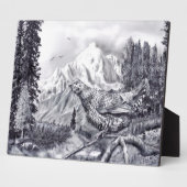 ウズラと山のプラーク フォトプラーク (側面)