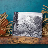 ウズラと山のプラーク フォトプラーク (側面)