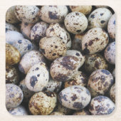 ウズラの卵 スクエアペーパーコースター (正面)