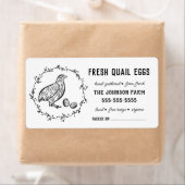 ウズラの卵 |ヴィンテージファーム名の白黒ラベル ラベル (インサイチュ)