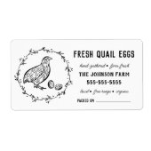 ウズラの卵 |ヴィンテージファーム名の白黒ラベル ラベル (正面)