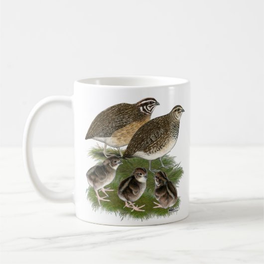 ウズラの家族 コーヒーマグカップ (左)